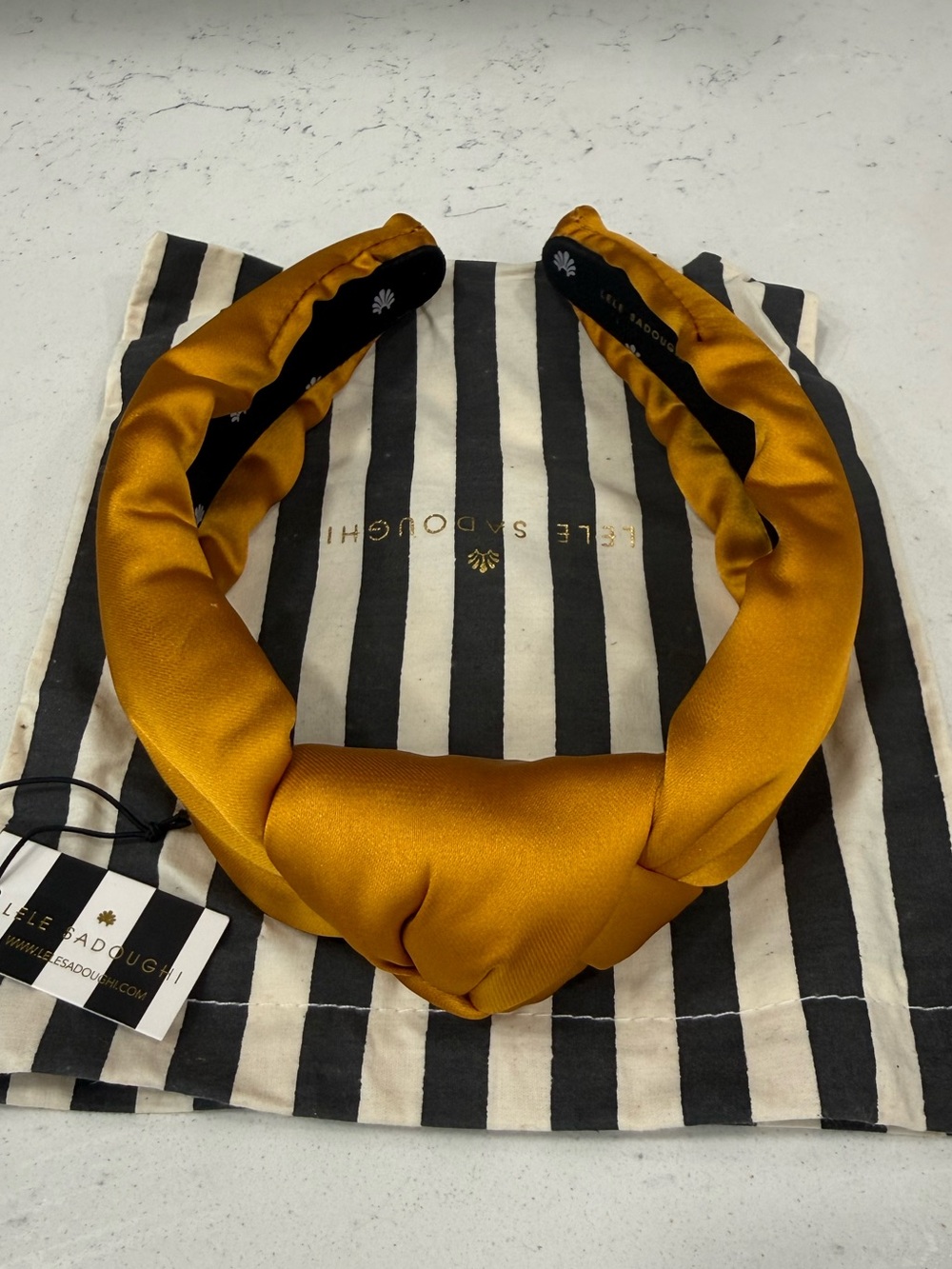 Lele Sadoughi Goldenrod Silk Knotted Headband